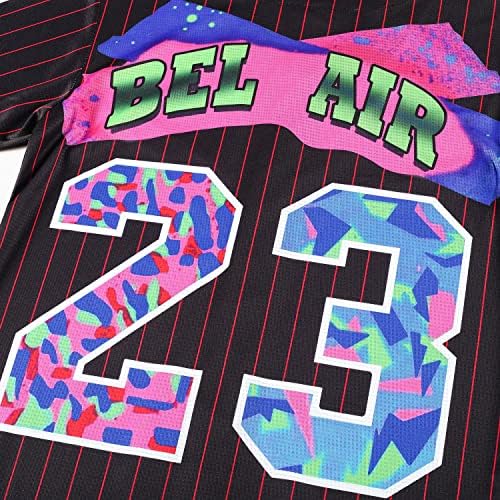 ג'רזי בייסבול של Kioken Bel Air, בגדי היפ הופ של שנות ה -90 לגברים ונשים, שרוולים קצרים חולצה למסיבה
