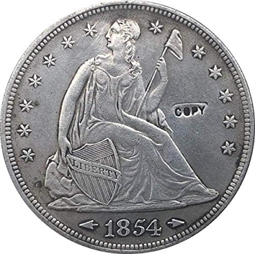1854 עותק מטבעות ישיבה של ליברטי דולר לעיצוב משרדים בחדר הבית