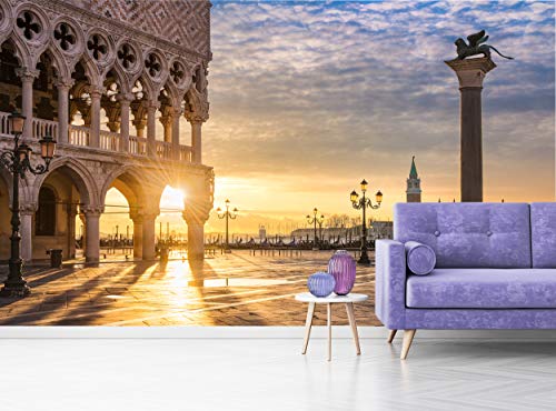 טפט צילום עירוני - זריחה בכיכר ונציה - קיר קיר קישוט תמונה תמונה עיצוב קיר פוסטר נייר בגודל גדול לסלון