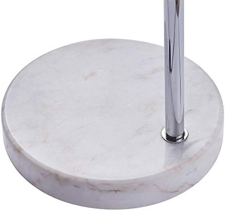 מנורת רצפת קשת ורסנורה ארקר עם בסיס שיש, ניקל, גוון ניקל/בסיס שיש לבן