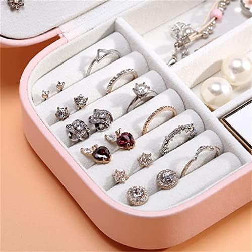 תיבת תכשיטים ניידת תצוגת קופסאות אחסון תכשיטים תיבת תכשיטים תיבת אבזם עור אבזם עור אחסון (צבע: A, גודל