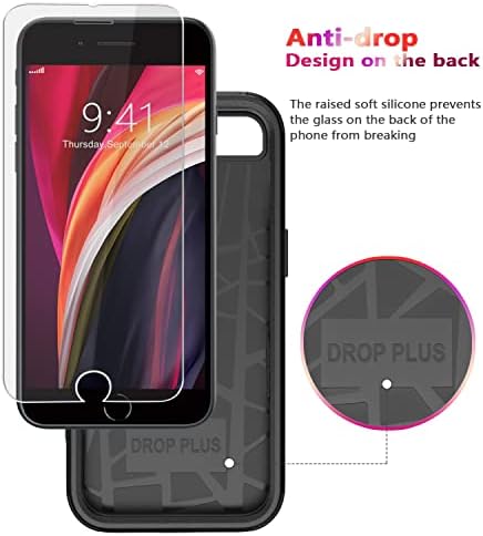 Diverbox מיועד למארז iPhone SE עם מגן מסך מגן כבד למקרים עמידים בפני זעזועים עם טלפון של אפל iPhone