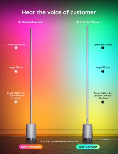 מנורת רצפה גובי, מנורת פינה לשינוי צבע ליירה, אורות לד מודרניים עם בקרת אפליקציה לאינטרנט אלחוטי, סצנה