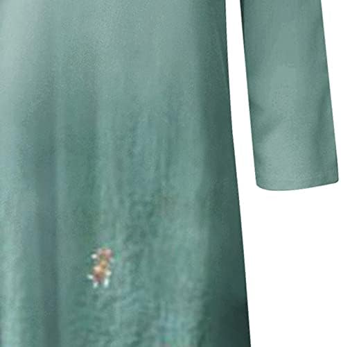 שמלות זפודים לנשים 2023 שרוול ארוך V פרח פרחוני פרחים פלוס גודל גודל שכבה וינטג 'שמלת מקסי מזדמנת