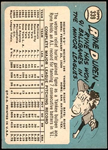 1965 Topps 339 Ryne Duren Cincinnati Reds VG/Ex+ Reds