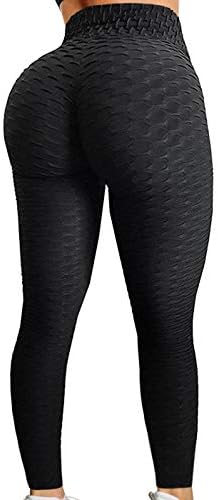 אגרוסטה נשים של גבוהה מותן יוגה מכנסיים בטן בקרת אימון משופשף התחת הרמת נמתח חותלות מרקם שלל גרביונים