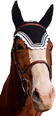 מצנפת זבוב קוטור סוסים עם לורקס כסף וצבע ניגודיות-צבע פוני-שחור / לבן, גודל-קלח