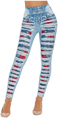 גבוהה מותן חותלות לנשים ג ' ינס הדפסת רך אטום רזה גרביונים מלא אורך התחת מעלית עבור ריצה ספורט