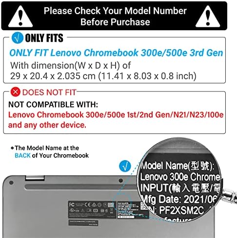 IBENZER HEXPACT CASE עבור LENOVO 300E/300W/500E/500W GEN 3 Chromebook 2-in-1 11 אינץ ', מקרה כבד לתלמידי