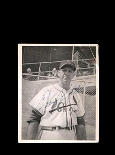 Enos Slaught JSA חתום וינטג '4x5 סנט לואיס קרדינלס תמונה מקורית - תמונות MLB עם חתימה