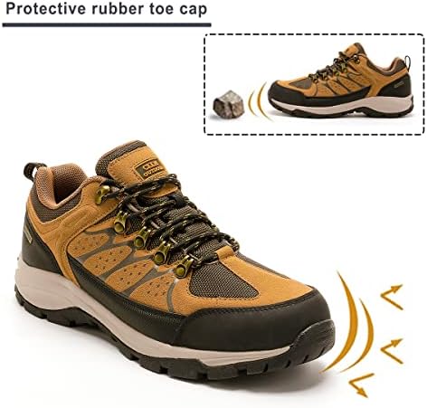 נעלי טיול אטומות למים של CKKM גברים משקל קל משקל קלים ללא החלקה על נעלי טיולים בטרקים נמוכים