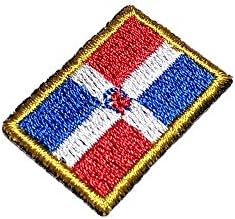 BIN242T דגל הרפובליקה הדומיניקנית סמל סמל סמל ברזל טלאי רקום או תפור גודל קטן 1.18 × 0.79 אינץ