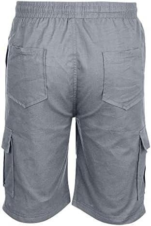 מכנסיים קצרים של Fsahjkee Mens, מכנסיים קצרים של Ripstop מכנסי רגל ישרים הרמת ארוכה במיוחד הרם סלימס