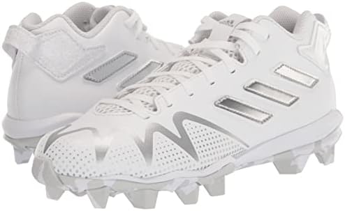 נעל כדורגל של אדידס פריק ניצוץ בנעל הכדורגל של MD-Team, לבן/כסף מתכתי/אפור ברור, 6 ארהב יוניסקס ילד