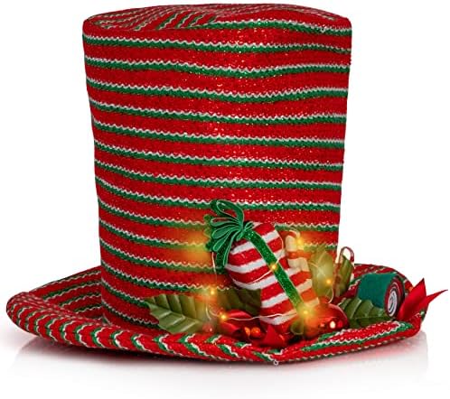 Ornativitivitivity Snow איש כובע עץ עץ - איש שלג איש חורף חג עליון כובע חג המולד קישוט עליון עם קישוט