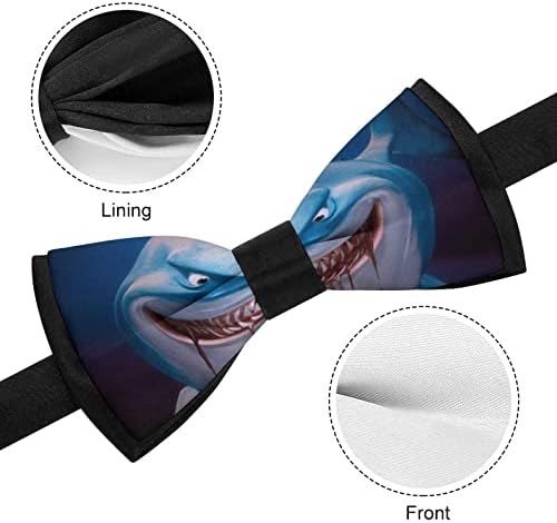 WeedKeycat, כריש עז עניבה מצחיקה עניבה מקושרת לפני קשרי פרפר רשמיים מתכווננים מודפסים לגברים