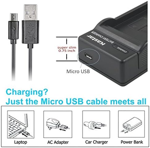 מטען USB קסטאר סלים עבור סמסונג IA-BP105R ו- Samsung HMX-F80 HMX-F90 HMX-F800 HMX-F900 SMX-F50 SMX-F53