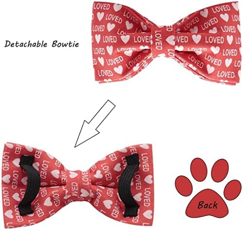 HFDGDFK Valentine Heart Love Love Collar עם צווארון כלב מחמד של פרפר לחיית מחמד לכלב בינוני גדול