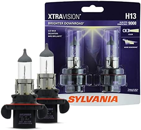 Sylvania - H13 Xtravision - נורת פנס הלוגן בעלת ביצועים גבוהים, נורת החלפת קרן גבוהה, קרן נמוכה וערפל