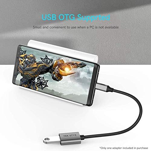 מתאם Tek Styz USB-C USB 3.0 עובד עבור Xiaomi Mi 5S בתוספת OTG Type-C/PD זכר USB 3.0 ממיר נקבה.