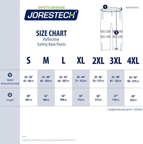 מכנסי גשם בטיחות של Jorestech נראות גבוהה נראות גבוהה/סיד ANSI Class E 150D מכנסיים כבדים מכנסיים -03