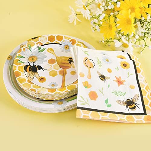 ורנסאי דבורת מסיבת צלחות ומפיות-שמח דבורה יום ספקי צד לילדים דבש דבורת מסיבת כלי שולחן סט ארוחת ערב