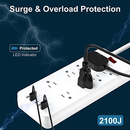 Surge Protector Power Strupt 6 שקעים עם 4 יציאות טעינה USB