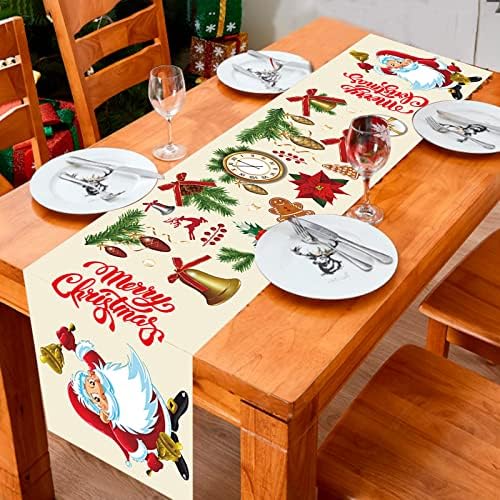 רץ שולחן חג מולד שמח, 72 סנטימטרים לחג המולד חג המולד קישוטי שולחן בסגנון חווה, צעיפים שידה למסיבת חג