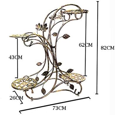 עמדת צמח MKKM עמדת פרחים ברזל עמדת תצוגת 4 גלילה דקורטיבית פטיו גן פטיו עומד על צמח עציץ עציץ עמד