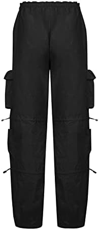 צפותים מכנסיים מטען נשים נמוך מותן י2 קראט טרקלין רחב רגל מכנסיים מזדמנים רופף מתאים עבודה מטען מכנסיים