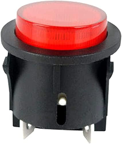 מתג נדנדה מתג כפתור אדום עם אור 4 סיכות מגע מתג הפעלה 15 א 250 וולט מתג נדנדה עגול חשמלי 28 * 23.2 מ