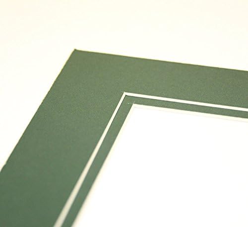 Topseller100, חבילה של 10 מחצלות תמונות ירוקות כהות 8x10 מחצלת עם חציצת פוע ליבה לבנה לחתוך 5x7 תמונות
