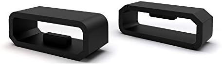 E ECSEM החלפת שחור תואם למטען Fitbit HR סיליקון טבעת אטב טבעת חיבור לולאת אבטחה / אין גשש ללא להקות
