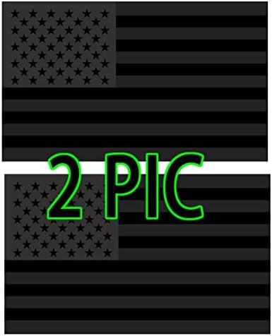 DOPMMT 2 PCS כל מדבקות פגוש הדגל האמריקאי השחור לרכב, Black Us America מדבקת למשאיות חלון נייד מחשב