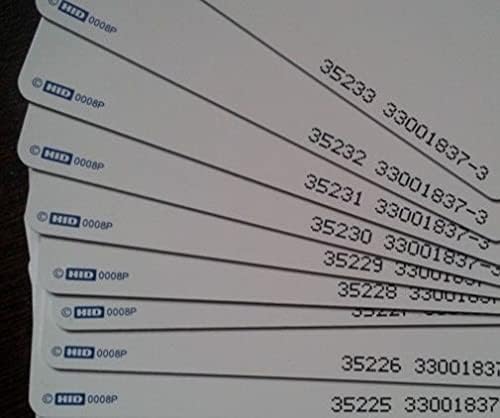 10x PVC מתוכנת HID 1386LGGMN כרטיס ISOPROX II - 26 סיביות