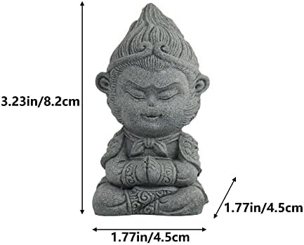 Mozhixue Aquarium Monkey פסל קינג מיכל דגים בודהה פסל אבן חול שמש ווקונג קישוטים