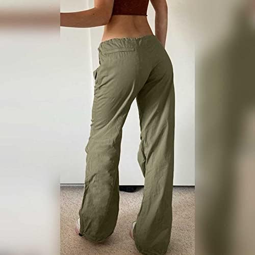 מכנסי מטען של מסבירד נשים Y2K, מכנסי מטען עם מותניים נמוכים של נשים צבע מוצק מזדמן מותניים גבוהות Y2K