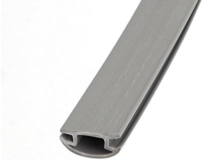 AEXIT 13.5 ממ רוחב חומרת בנייה 2M אורך PVC סוג חריץ דלת חותם רצועת מזג אוויר דגם אפור: 51AS168QO44