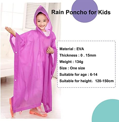יוניסקס לשימוש חוזר גשם פונצ'ו ילדים מעיל גשם ללבוש חליפת חליפה לגיל 6-13 שנים ילד ילדה ילדים ילדים