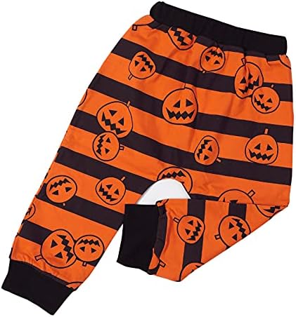 Fryaid Halloween Baby Boy Boy Hoodie Hoodie שרוול ארוך דלעת סווטשירטים סמיילי צמרות פס מכנסיים חמוד