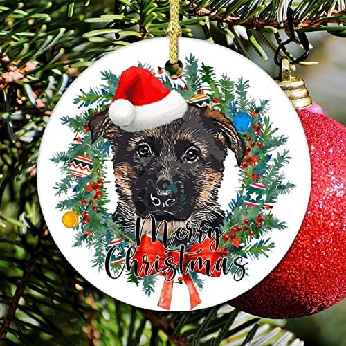 קישוט קרמיקה לחג המולד כלב חובש כובע חג המולד זרי כלבים חובב כלבים נופש חג המולד רעיון נוכח לאוהבי כלבים