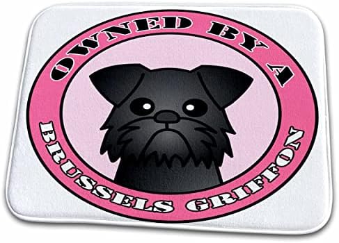 3 רוז בבעלות בריסל גריפון כלב שחור מעיל-ורוד - אמבטיה אמבטיה שטיח מחצלות
