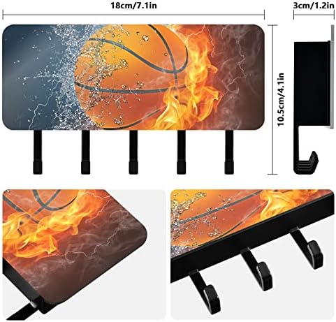 אמליבור כדורסל מפתח מחזיק עבור קיר דקורטיבי מפתח קולב מדפי עם 5 ווים רב פונקצית דואר מחזיק קיר הר עבור