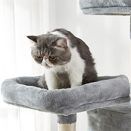 חתול מגדל, 67 סנטימטרים רב-רמת חתול עץ, חתול עץ גרדן עם סיסל-מכוסה מגרד הודעות, מרופד פלטפורמה, ערסל