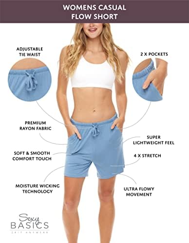 יסודות סקסיים 5 חבילות לנשים בכל הלבשת מכנסיים קצרים סופר רכים/אימון יוגה זורמת טרקלין מזדמן שינה מכנסיים