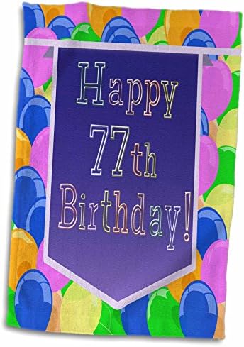 בלוני 3 דרוזים עם באנר סגול יום הולדת 77 שמח - מגבות