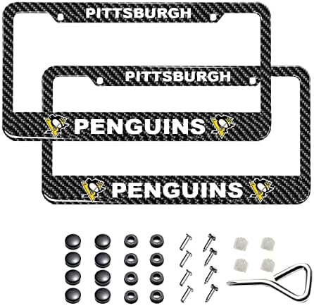 מסגרת לוחית רישוי תואמת לפינגווינים בפיטסבורג, סיבי פחמן