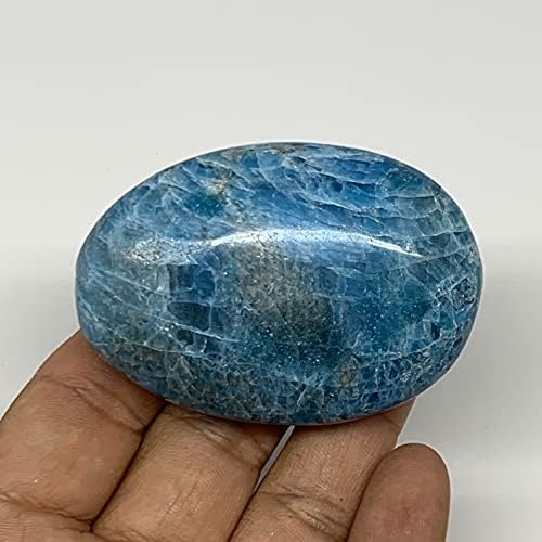 Watangems 118.3G, 2.5 x1.7 x1 , אבן דקל כחולה אבן הכחול הושלמה באנרגיה רייקי, אבן מטאפיזית, ממדגסקר,