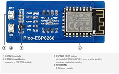 ESP8266 מודול WiFi עבור Raspberry Pi Pico תומך באביזר פרוטוקול TCP/UDP