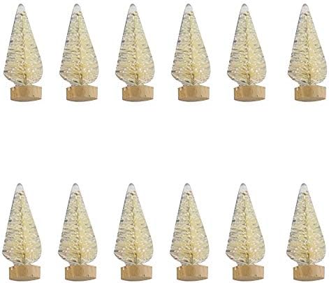 12 יחידות מיני חג המולד עץ חג המולד מלאכותי שלג כפור שולחן כתיבת דה -מלאכה אורן סיסל עצים שולחניים קישוט